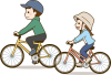 サイクリングを楽しむ男女