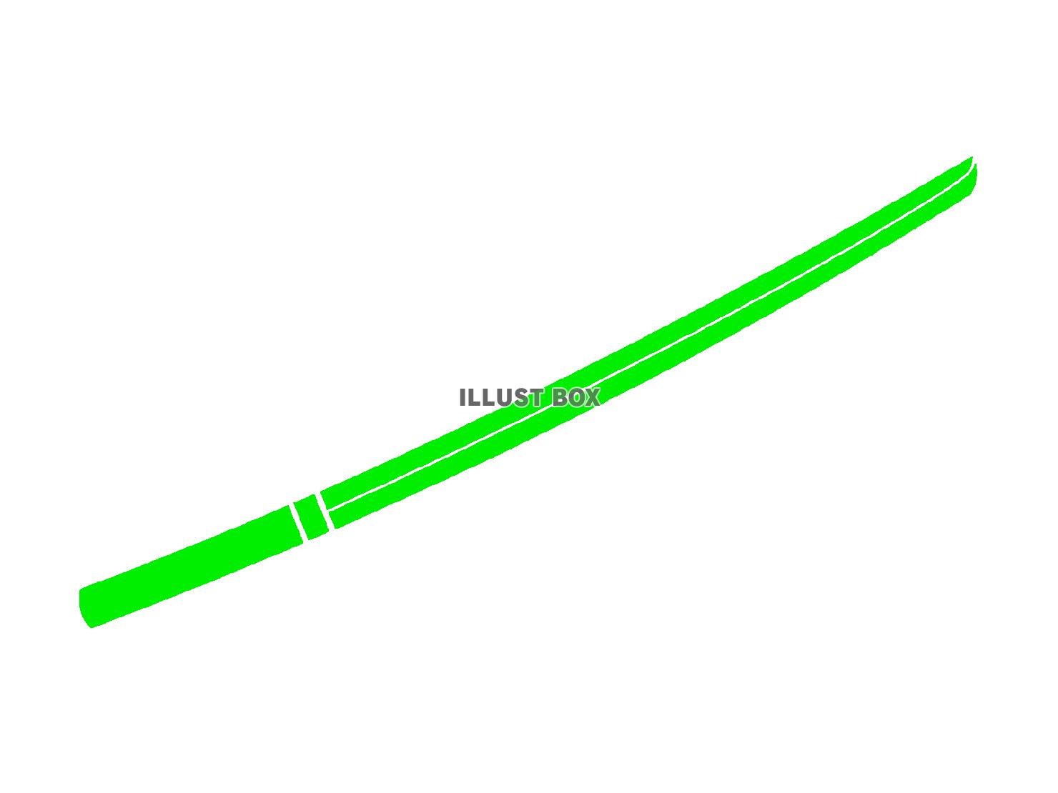 緑色の木刀のシルエット