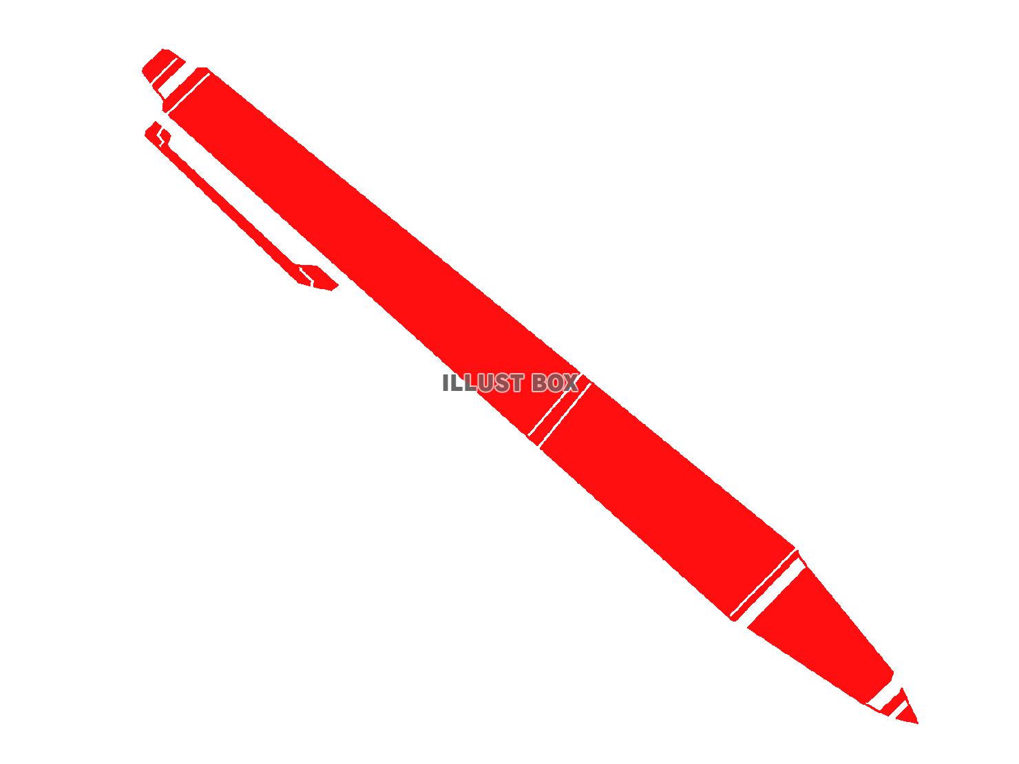 赤色のボールペンのシルエット