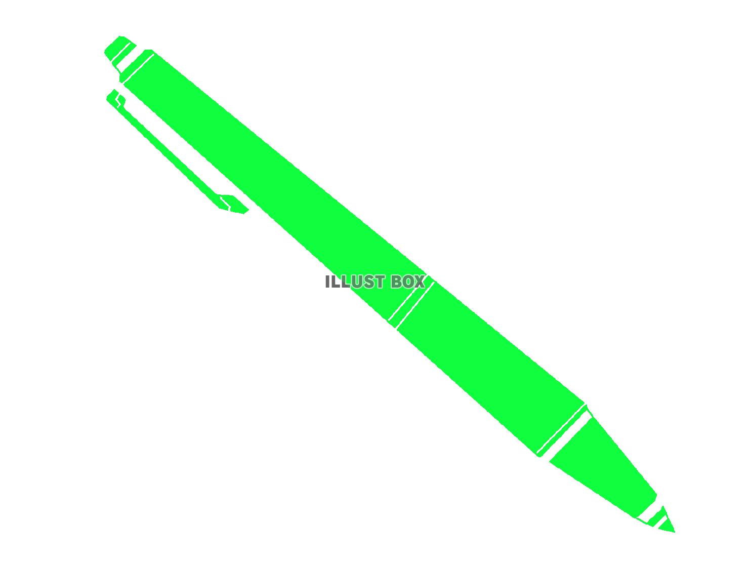 緑色のボールペンのシルエット