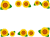 向日葵のフレーム素材シンプル花模様飾り枠イラストpng透過