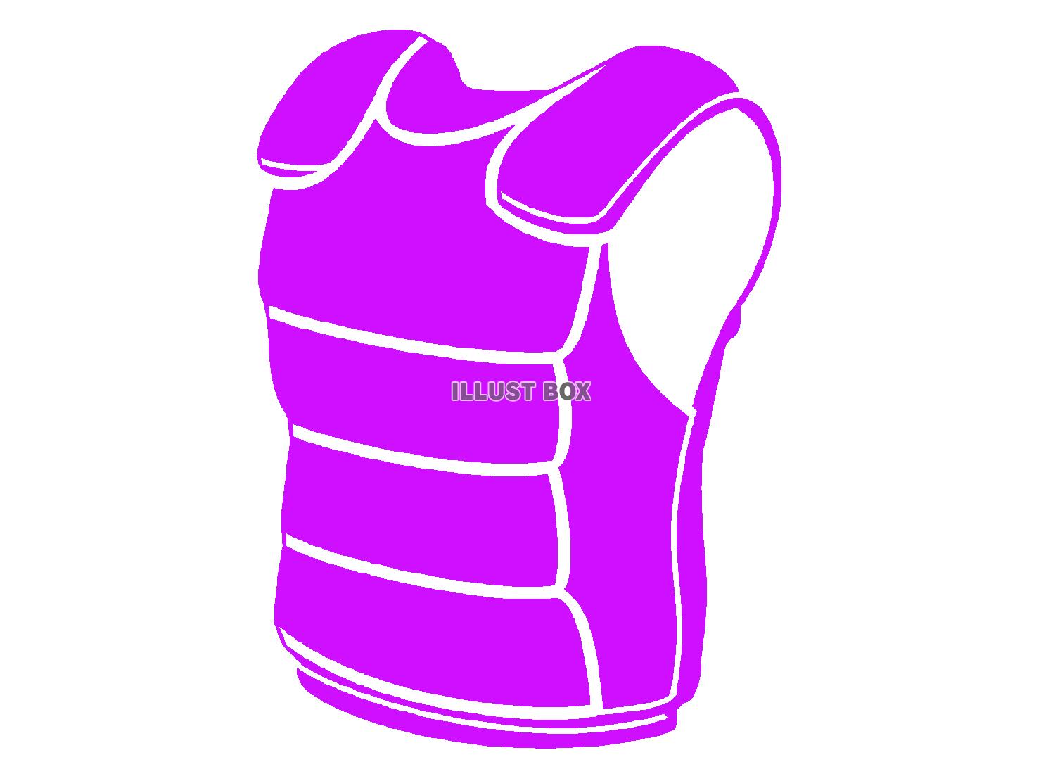 紫色の防弾チョッキのシルエット