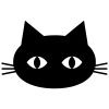 【黒猫の顔　シルエット】１　透過png