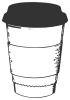 単色線画で描いたドリンクカップのイラスト