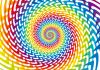 鮮やかなレインボーカラーの渦巻き