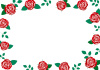 赤い薔薇のメッセージカード フレーム横