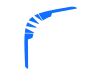 青色のブーメランのシルエット