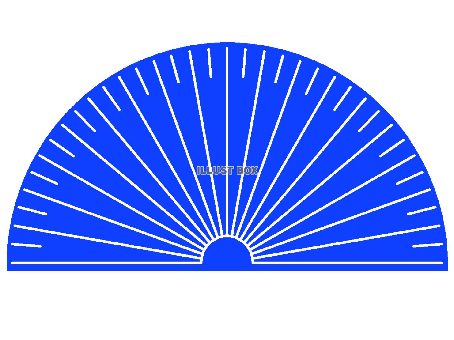 青色の分度器のシルエット