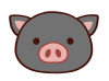 黒豚の顔イラスト
