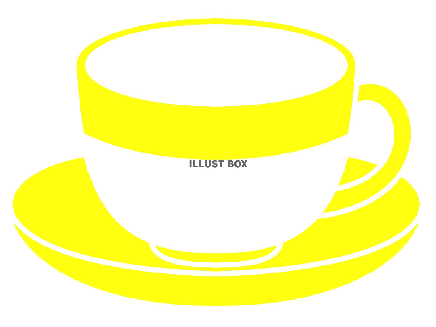 黄色のカップのシルエット
