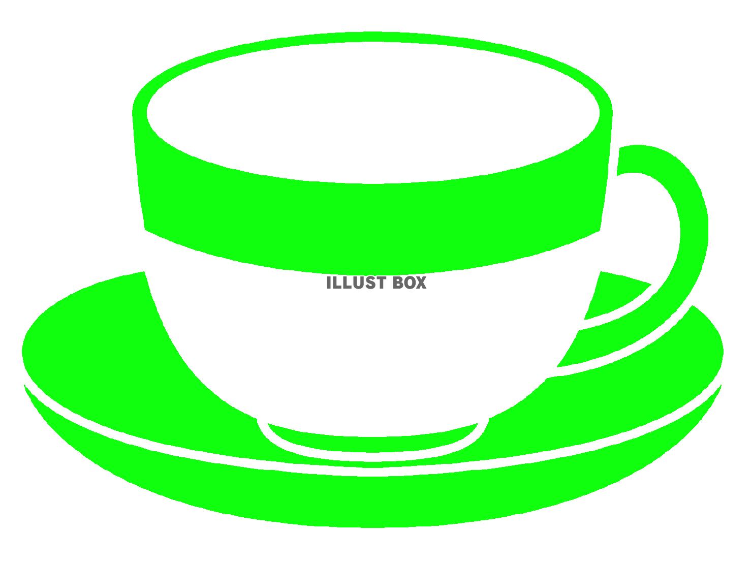 緑色のカップのシルエット