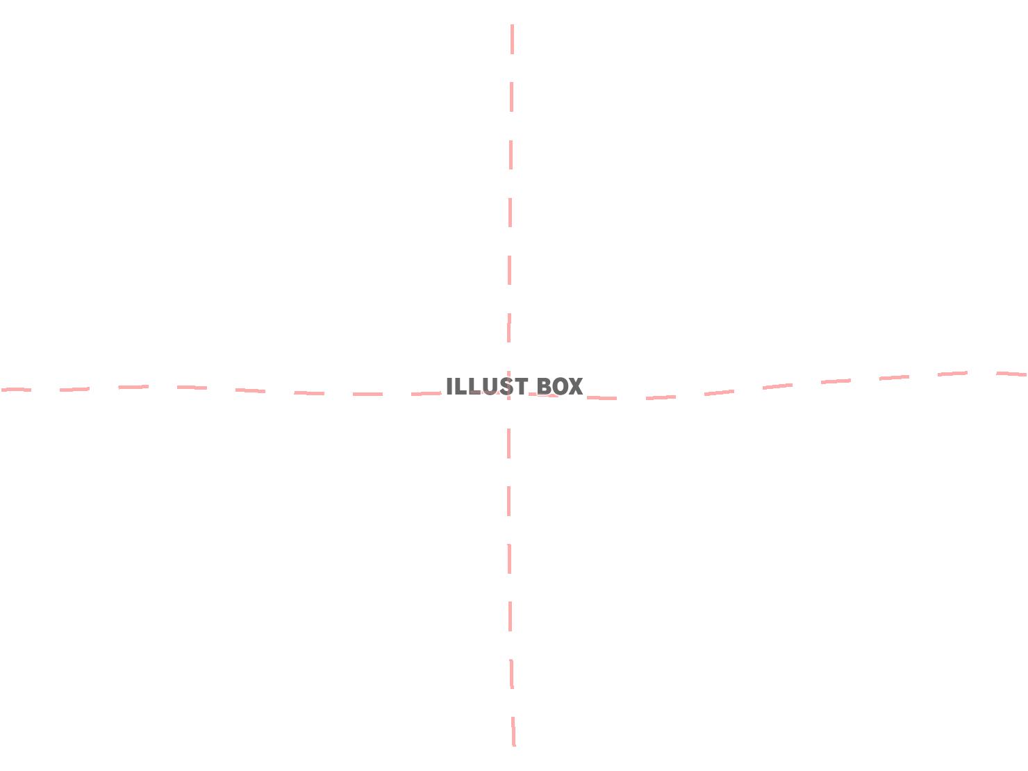 ピンクの手描き点線の十字フレーム　449