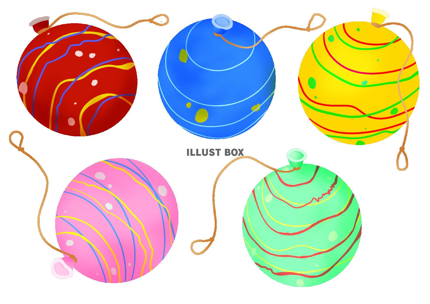 無料イラスト 水風船 ヨーヨー ゴム付き