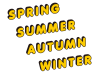 春・夏・秋・冬の英語のポップな立体文字のセット