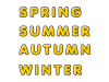 春・夏・秋・冬の英語のポップな袋文字のセット