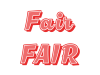 フェア Fairのポップな赤の見出し文字デザイン