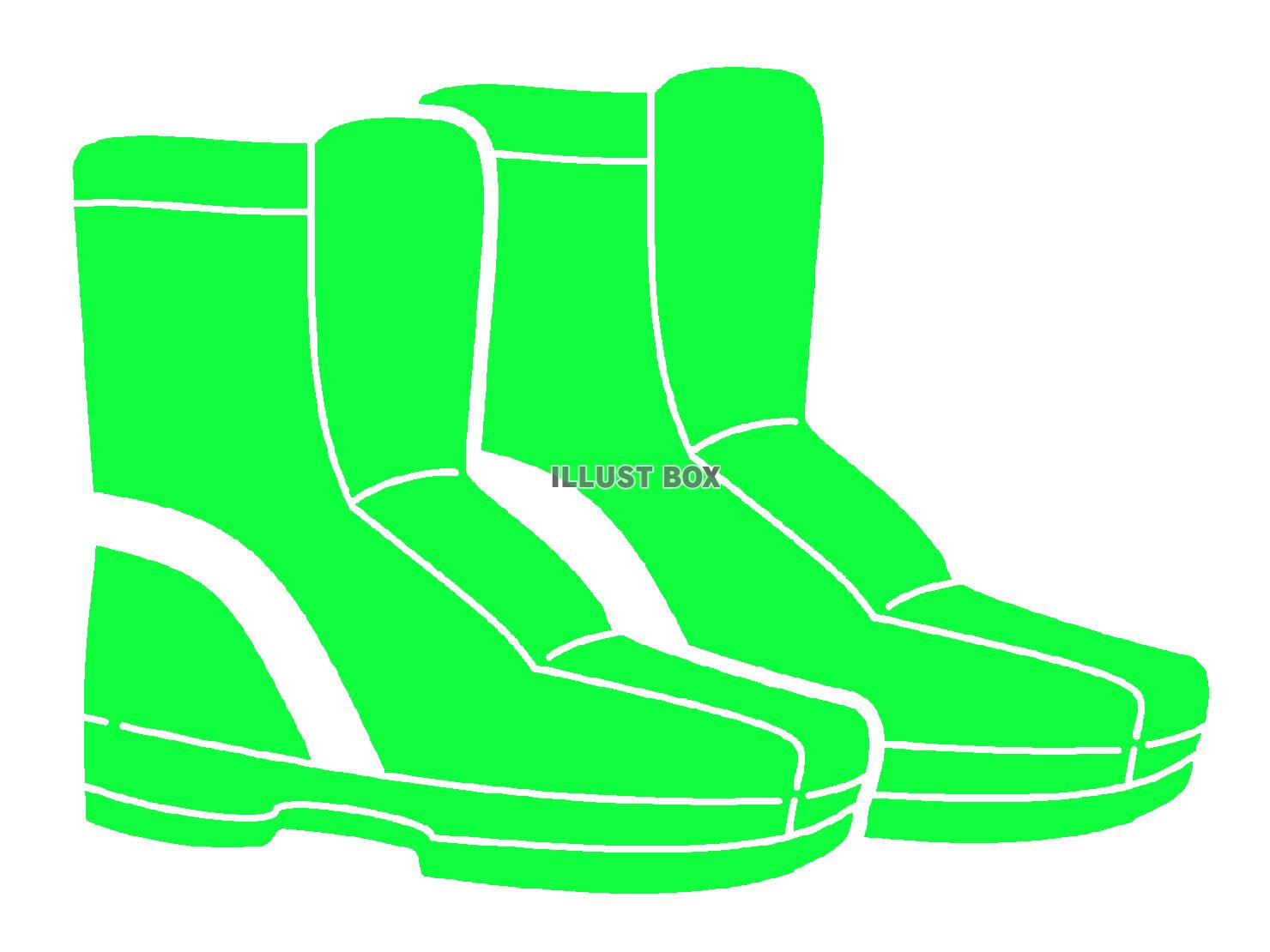 緑色のゲームの靴装備のシルエット