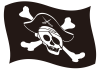 はためく海賊旗　（透過PNG）EPSはCS2版