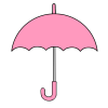 ピンク色の開いた傘