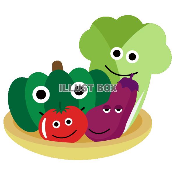顔つきの野菜盛り合わせ　白菜、かぼちゃ、茄子、トマト