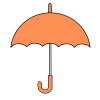 オレンジ色の開いた傘