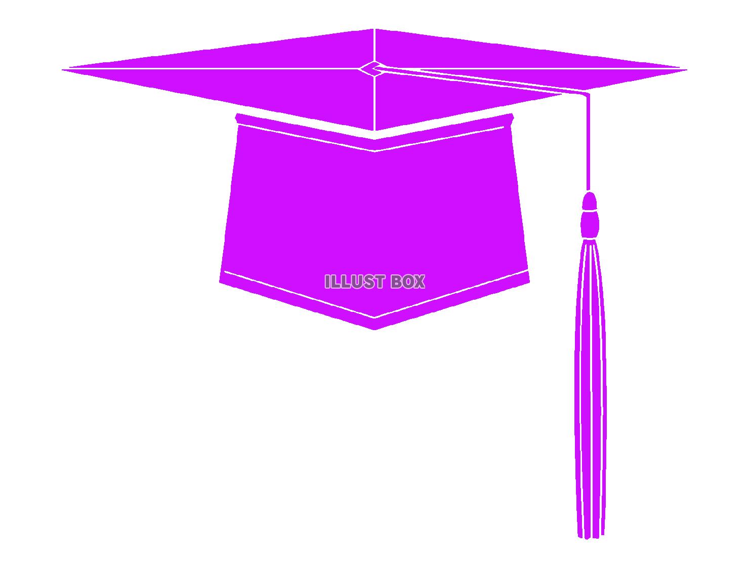 紫色の大学帽子のシルエット