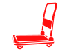 赤色の台車のシルエット