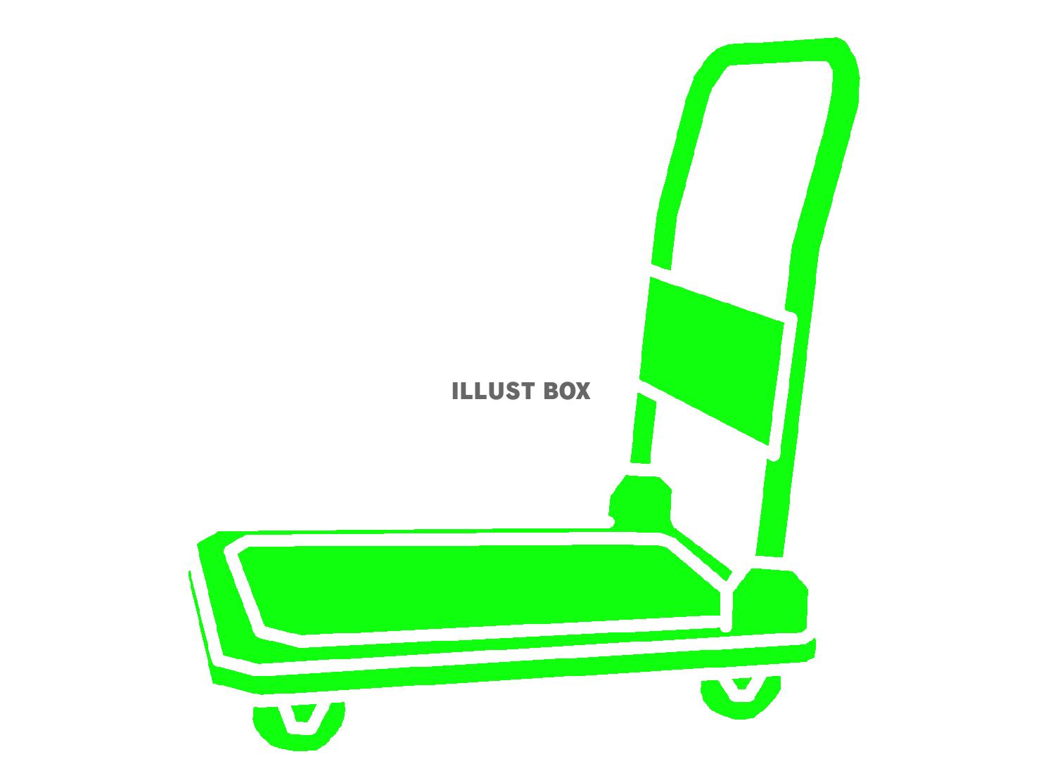 緑色の台車のシルエット