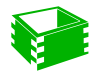 緑色の桝のシルエット