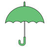 緑色の開いた傘