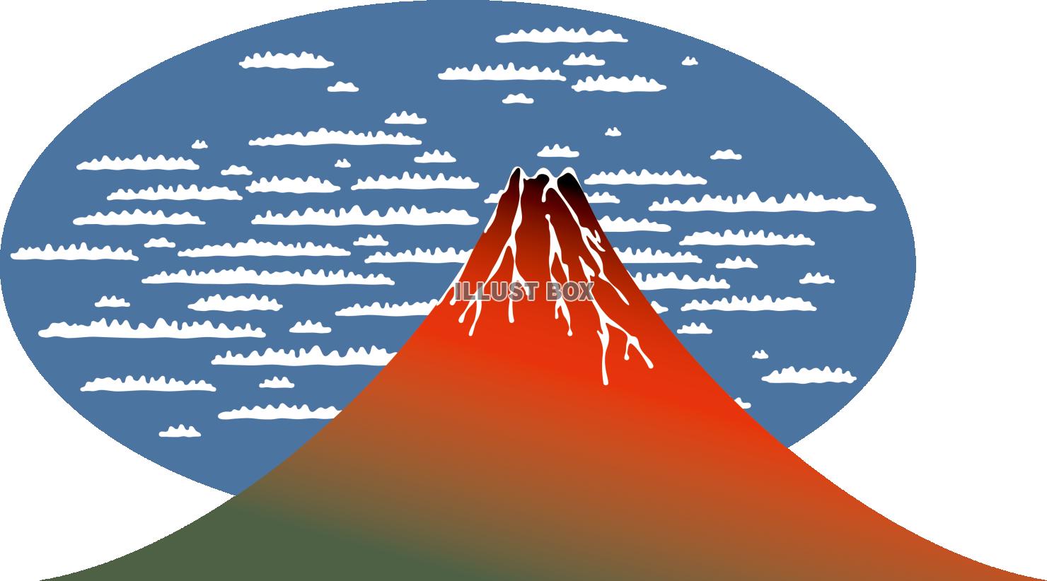 シンプルな赤富士