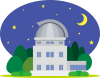 望遠鏡のドームのある天文台のイメージ