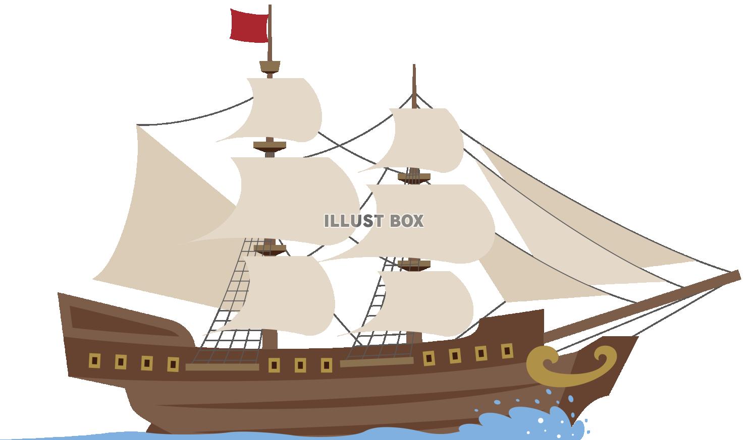 昔の西洋の木造の帆船
