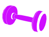 紫色のダンベルのシルエット
