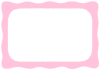 【パステル画　波型フレーム】１　ピンク色（中白）透過png