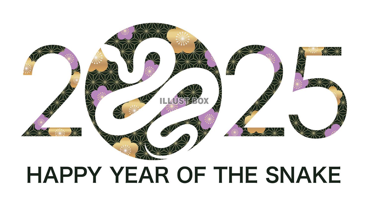 年賀状素材　2025年　巳年のロゴ