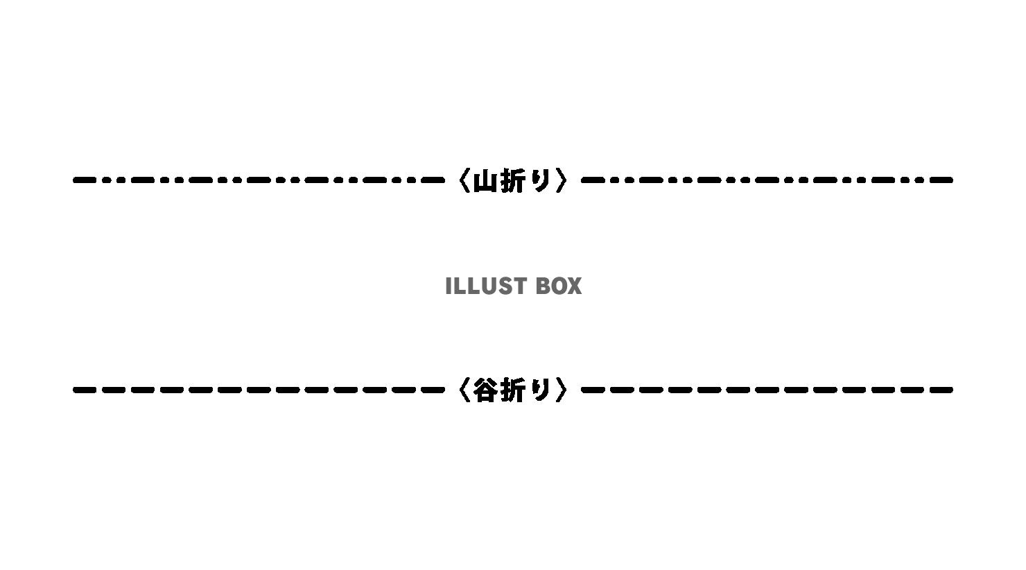 山折りと谷折りの点線