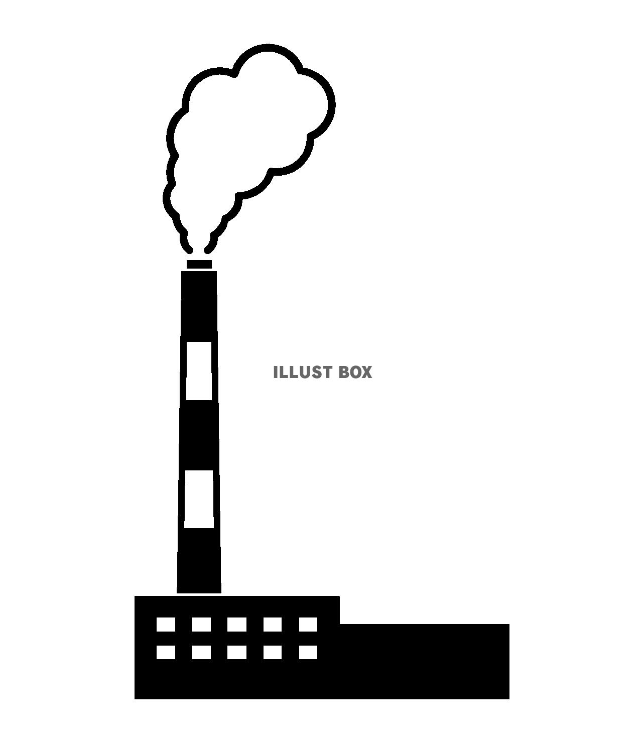 工場と煙のシルエット