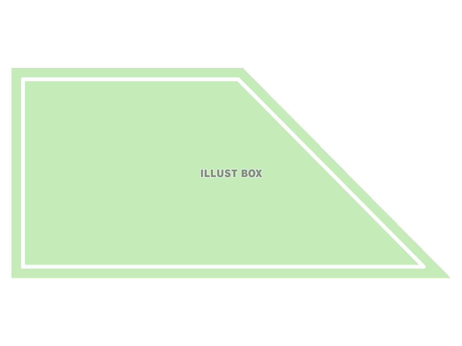 緑のシンプルな台形フレーム　558