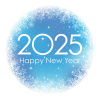 2025年　雪と新年のシンボル