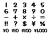 シンプルな手書きの数字と記号と値段