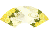 黄菊と青海波雲の扇フレーム