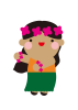 4_人物_女性・フラダンス・ハワイアン・褐色の肌・花飾り