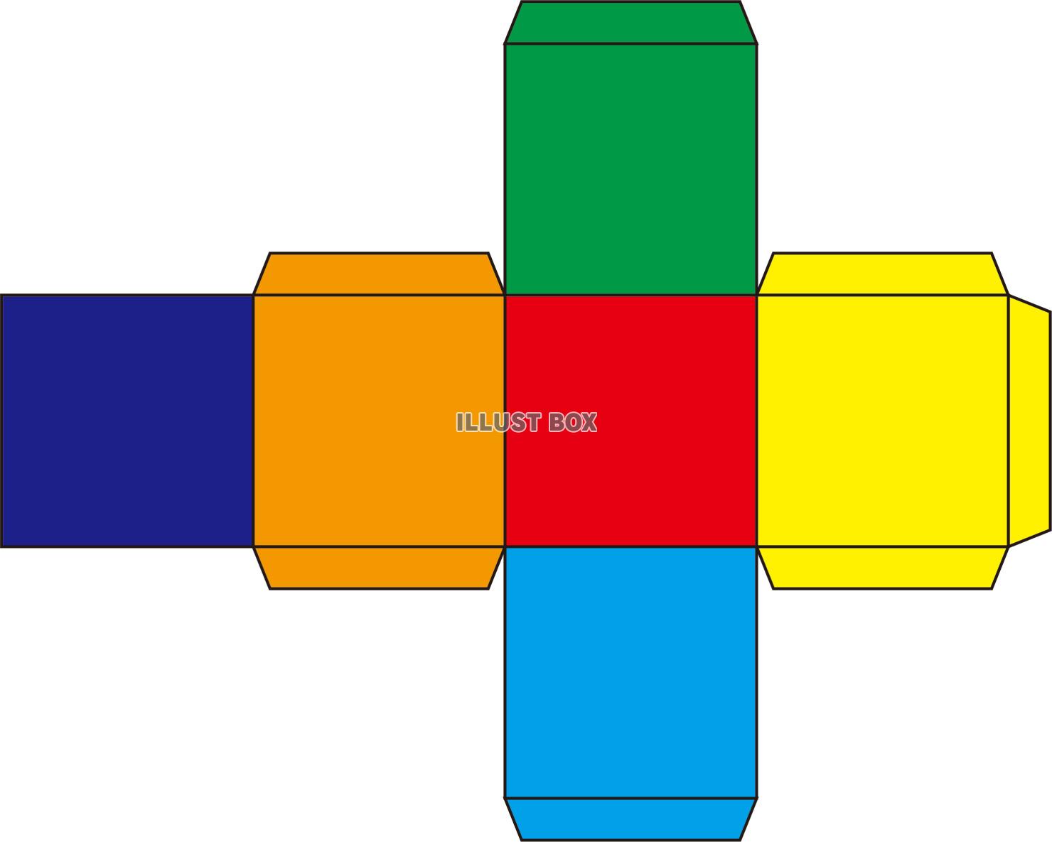 無地でカラフルなサイコロ展開図（設計図）