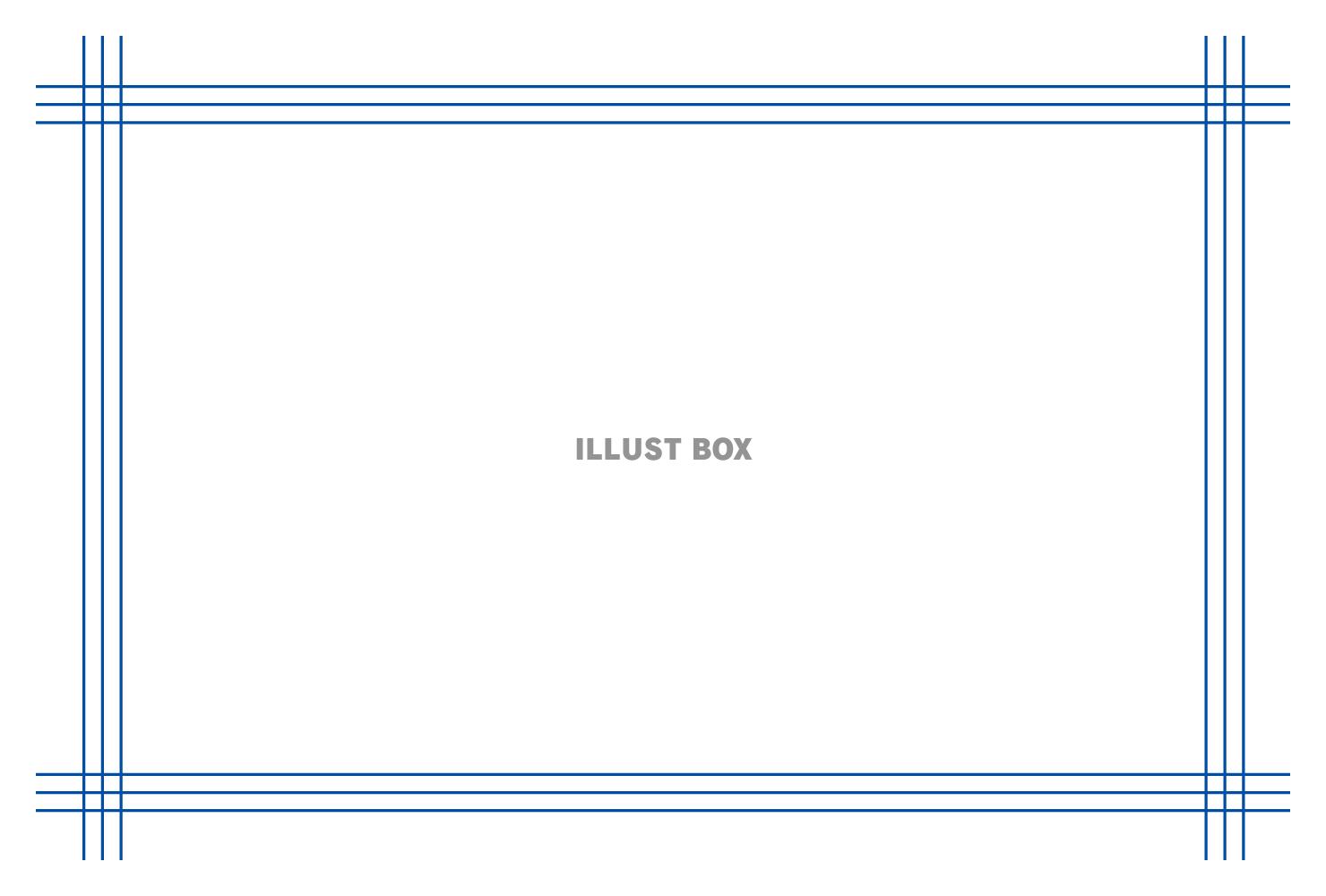 細ラインの交差四角フレーム/青