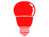 赤色の電球のシルエット