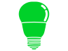 緑色の電球のシルエット