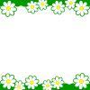 白い花模様のフレーム素材シンプル飾り枠イラストpng透過