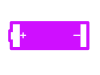 紫色の単三電池のシルエット