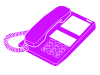 紫色の電話機のシルエット